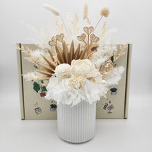 Load image into Gallery viewer, White Sympathy Dried Floral Arrangement in a Gift Box