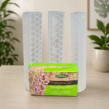 Load image into Gallery viewer, Frosted White Moss Poles & Sphagnum Moss Bundle