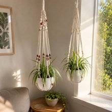 Load image into Gallery viewer, White Macrame Hangers - 88cmL Each (Set of 2)