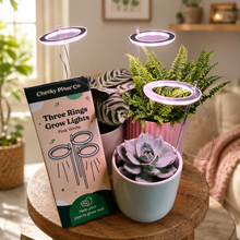 Load image into Gallery viewer, Three Rings Grow Lights - Pink White - Cheeky Plant Co.
