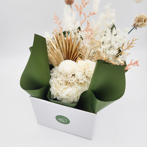 Sympathy Dried Flower Arrangements - White - Sydney Only