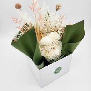 Sympathy Dried Flower Arrangements - White - Sydney Only