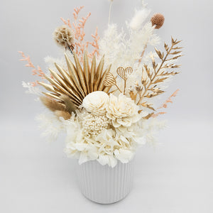 Sympathy Dried Flower Arrangements - White - Sydney Only