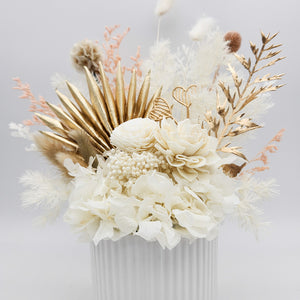 Sympathy Dried Flower Arrangements - White - Sydney Only