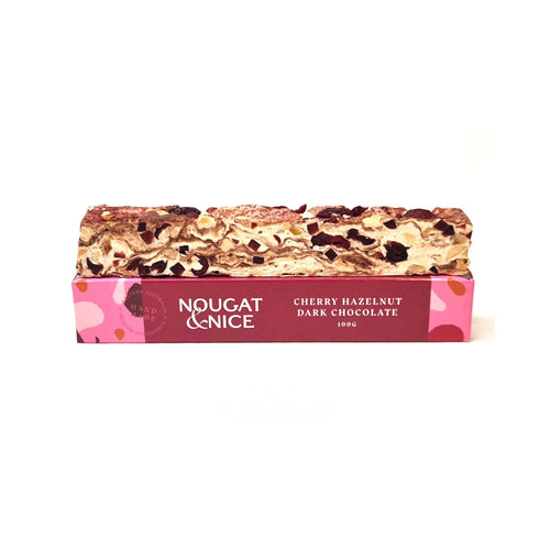 Cherry Hazelnut Dark Chocolate Nougat 100g