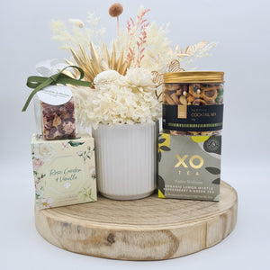 White Dried Floral Gift Hamper - Sydney Only