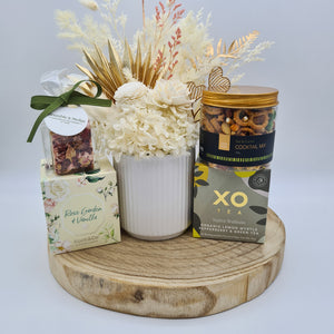 White Dried Floral Gift Hamper - Sydney Only