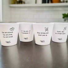Load image into Gallery viewer, Positive Pots Four Pack - Cheeky Plant Co. Pots - 11cmD x 11cmH

