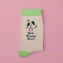 Load image into Gallery viewer, Plant Lover Socks - You Grow Girl - Cheeky Plant Co.
