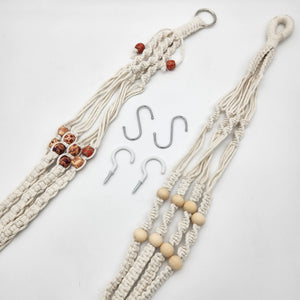 White Macrame Hangers - 88cmL Each (Set of 2)
