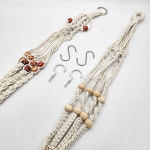 White Macrame Hangers - 88cmL Each (Set of 2)