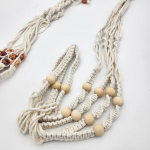 White Macrame Hangers - 88cmL Each (Set of 2)