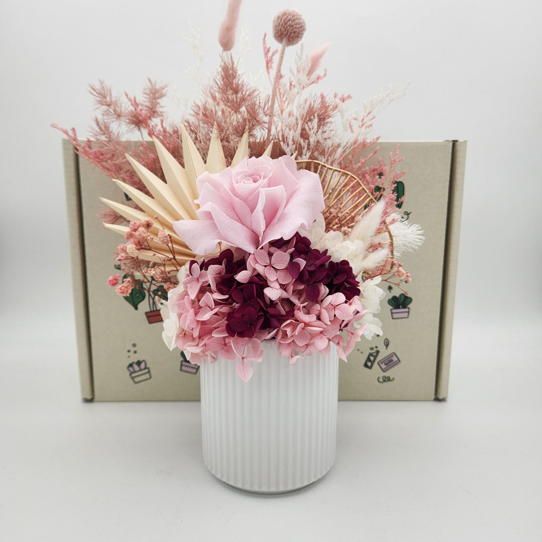 Pink Birthday Dried Floral Arrangement in a Gift Box