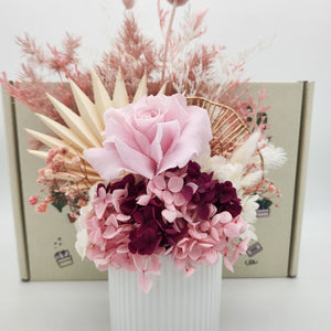 Pink Birthday Dried Floral Arrangement in a Gift Box