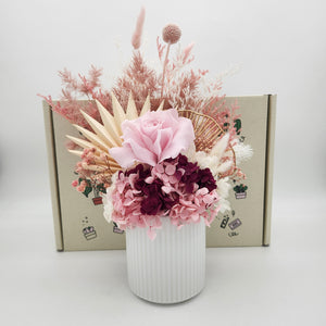 Pink Birthday Dried Floral Arrangement in a Gift Box
