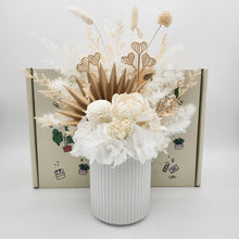 Load image into Gallery viewer, White Sympathy Dried Floral Arrangement in a Gift Box
