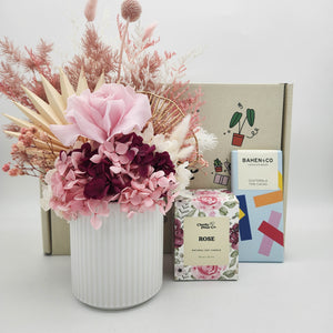 Birthday Pink Dried Floral Arrangement Gift Box