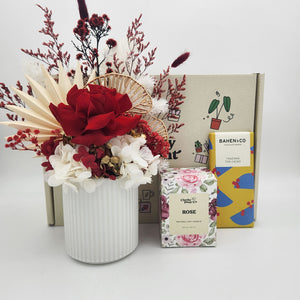 Love Red Dried Floral Arrangement Gift Box