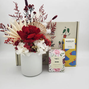Love Red Dried Floral Arrangement Gift Box