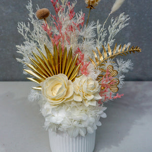 Sympathy Dried Flower Arrangements - White - Sydney Only