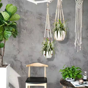 White Macrame Hangers - 88cmL Each (Set of 2)