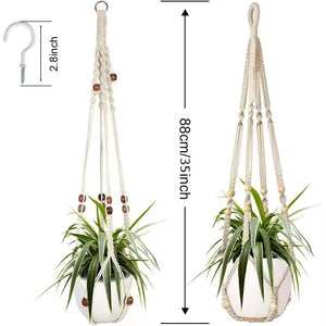 White Macrame Hangers - 88cmL Each (Set of 2)