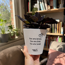 Load image into Gallery viewer, Brave - Cheeky Plant Co. Positive Pot - 11cmD x 11cmH
