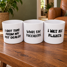 Load image into Gallery viewer, Trio Pack - Funny - Cheeky Plant Co. Pots - 12.5cmD x 12cmH

